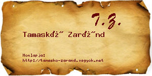 Tamaskó Zaránd névjegykártya